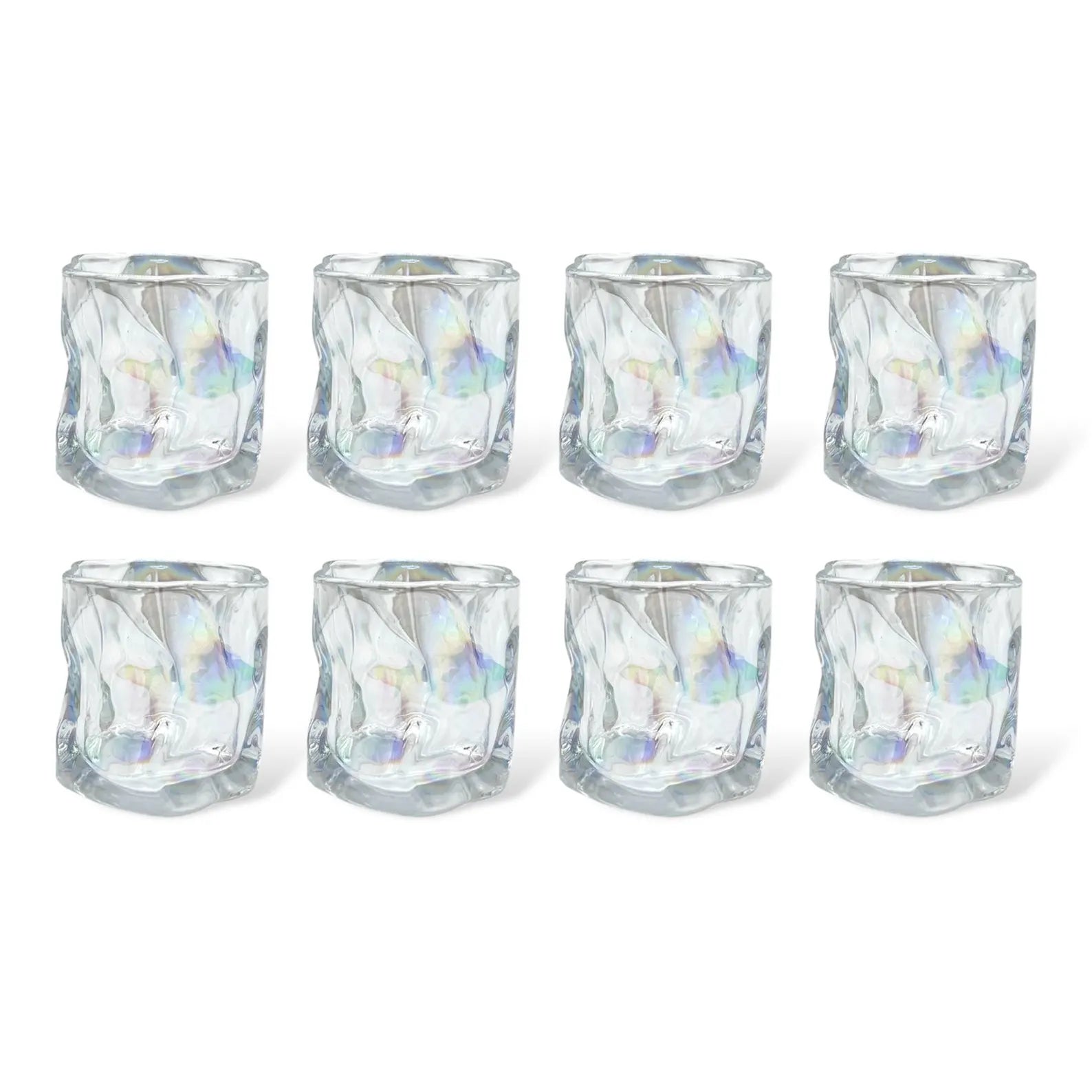 Diamond-Cut Drinking Glass Set – Elegant Faceted Tumblers (Set of 8)
