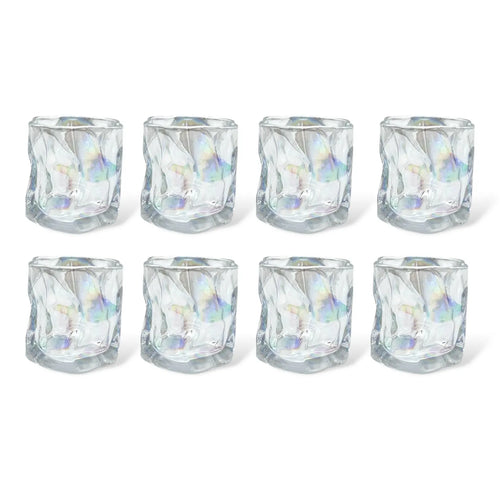 Diamond-Cut Drinking Glass Set – Elegant Faceted Tumblers (Set of 8)